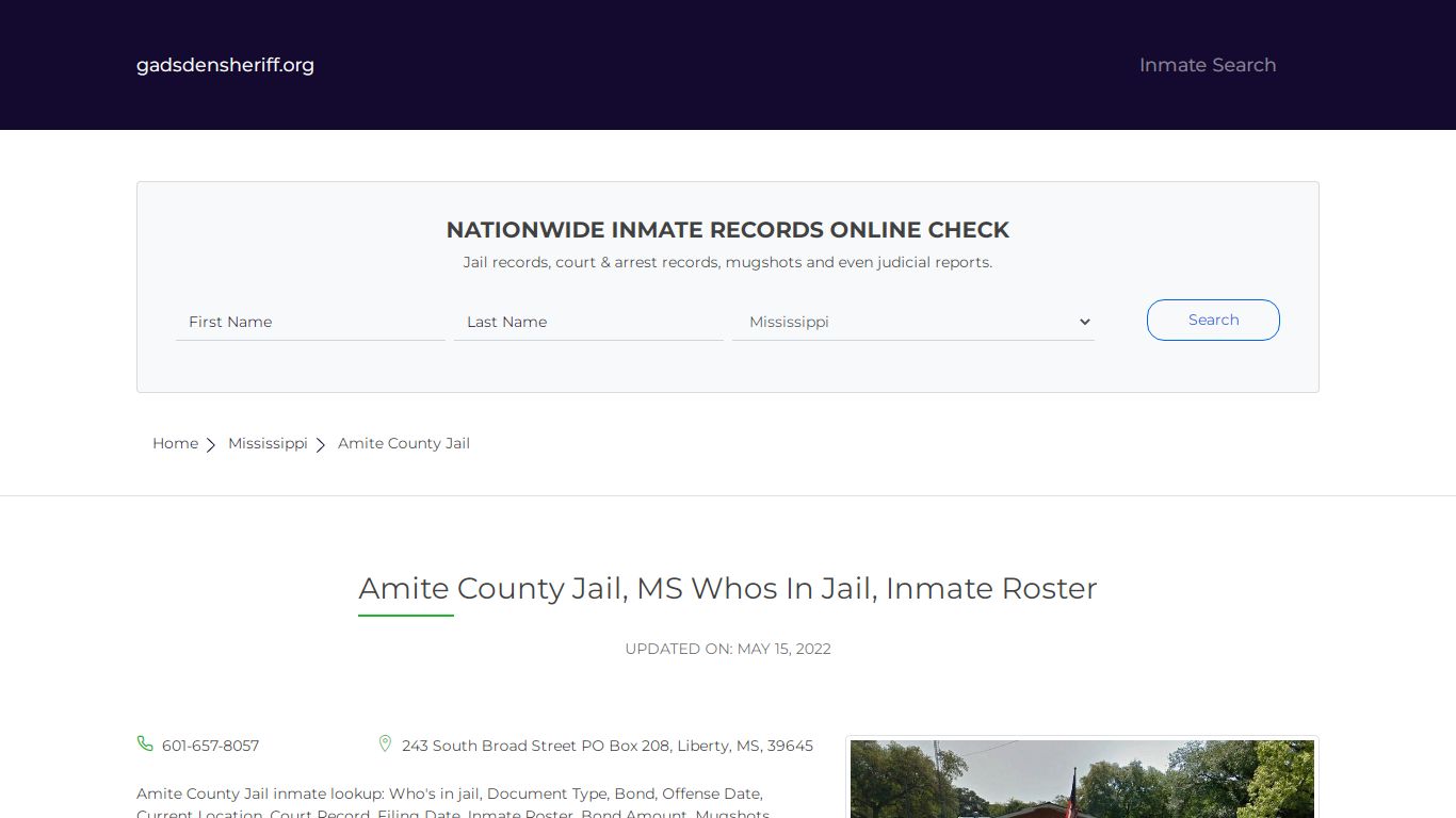 Amite County Jail, MS Inmate Roster, Whos In Jail