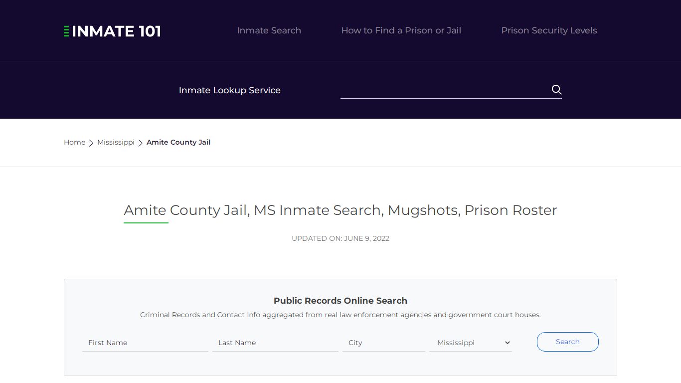 Amite County Jail, MS Inmate Search, Mugshots, Prison Roster