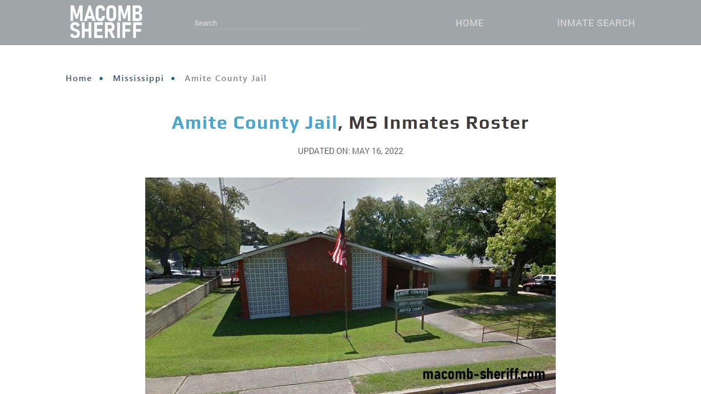 Amite County Jail, MS Jail Roster, Name Search